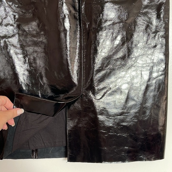 Walter Baker Lamb Leather Black Patent Molli Pencil Skirt NEW NWT Size 4 - Picture 5 of 6